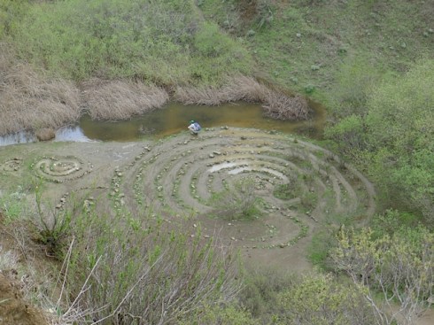 Quarry pit with labyrinth