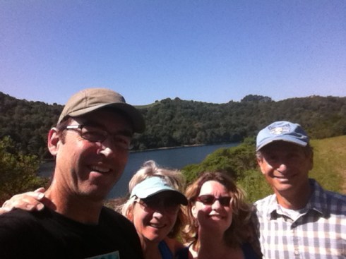 Selfie picture at turnaround point with friends Rick & Alicia!